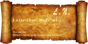 Leipniker Noémi névjegykártya